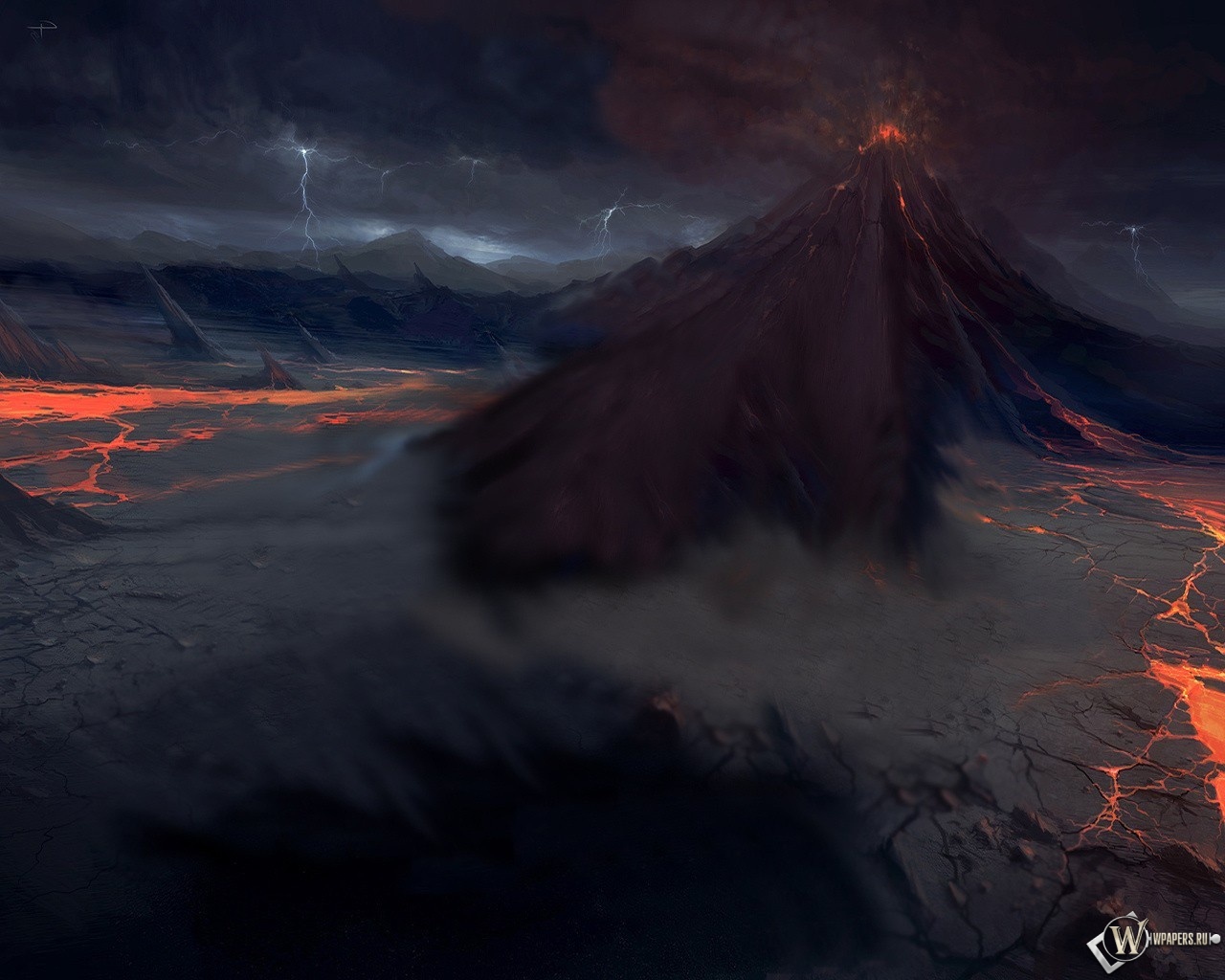 Тёмный вулкан 1280x1024