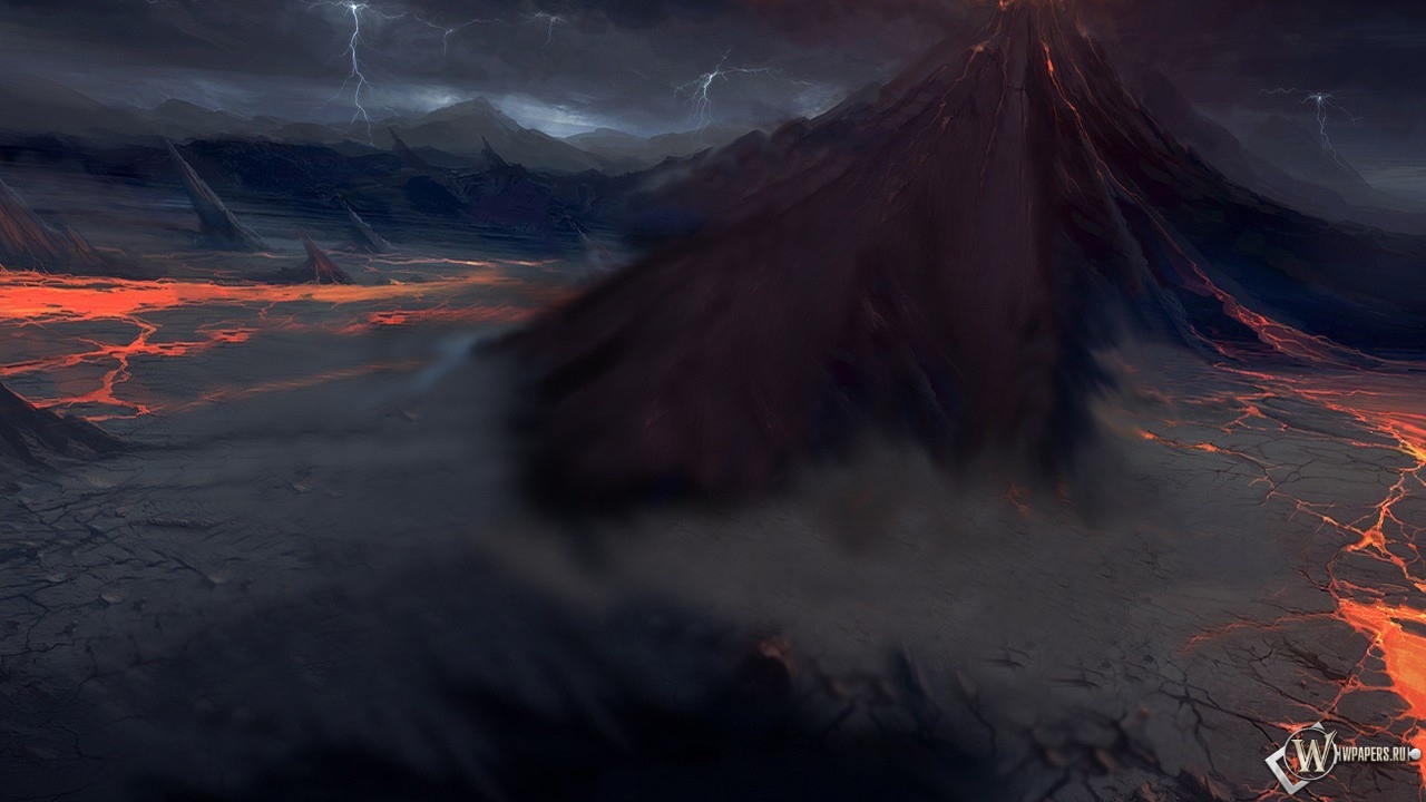 Тёмный вулкан 1280x720
