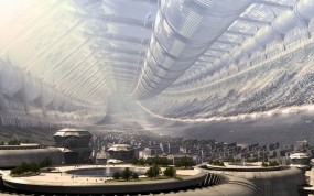 Обои Арт Mass Effect: Город, Игра, Станция, Будущее, Фэнтези