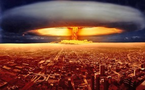 Обои Ядерный взрыв: Город, Взрыв, Гриб, Фэнтези