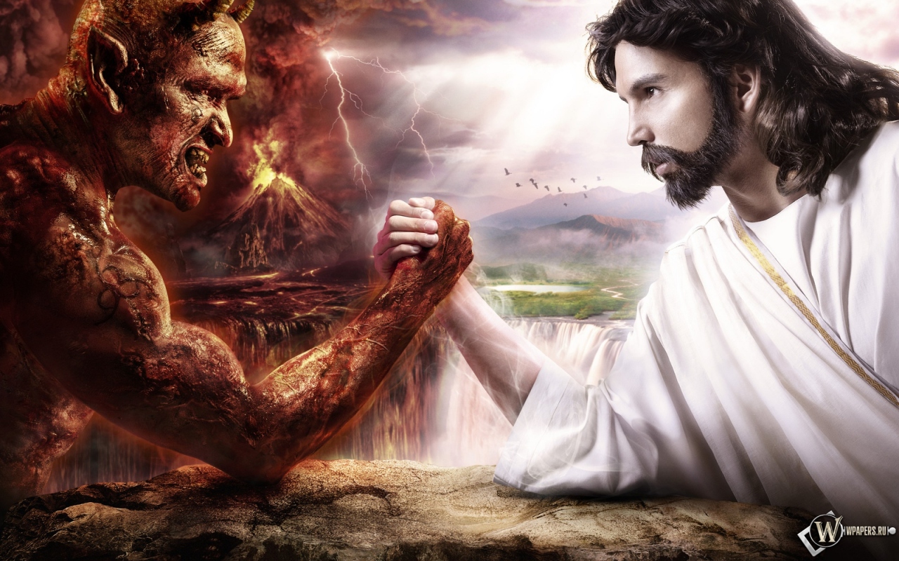 Дьявол против Иисуса 1280x800