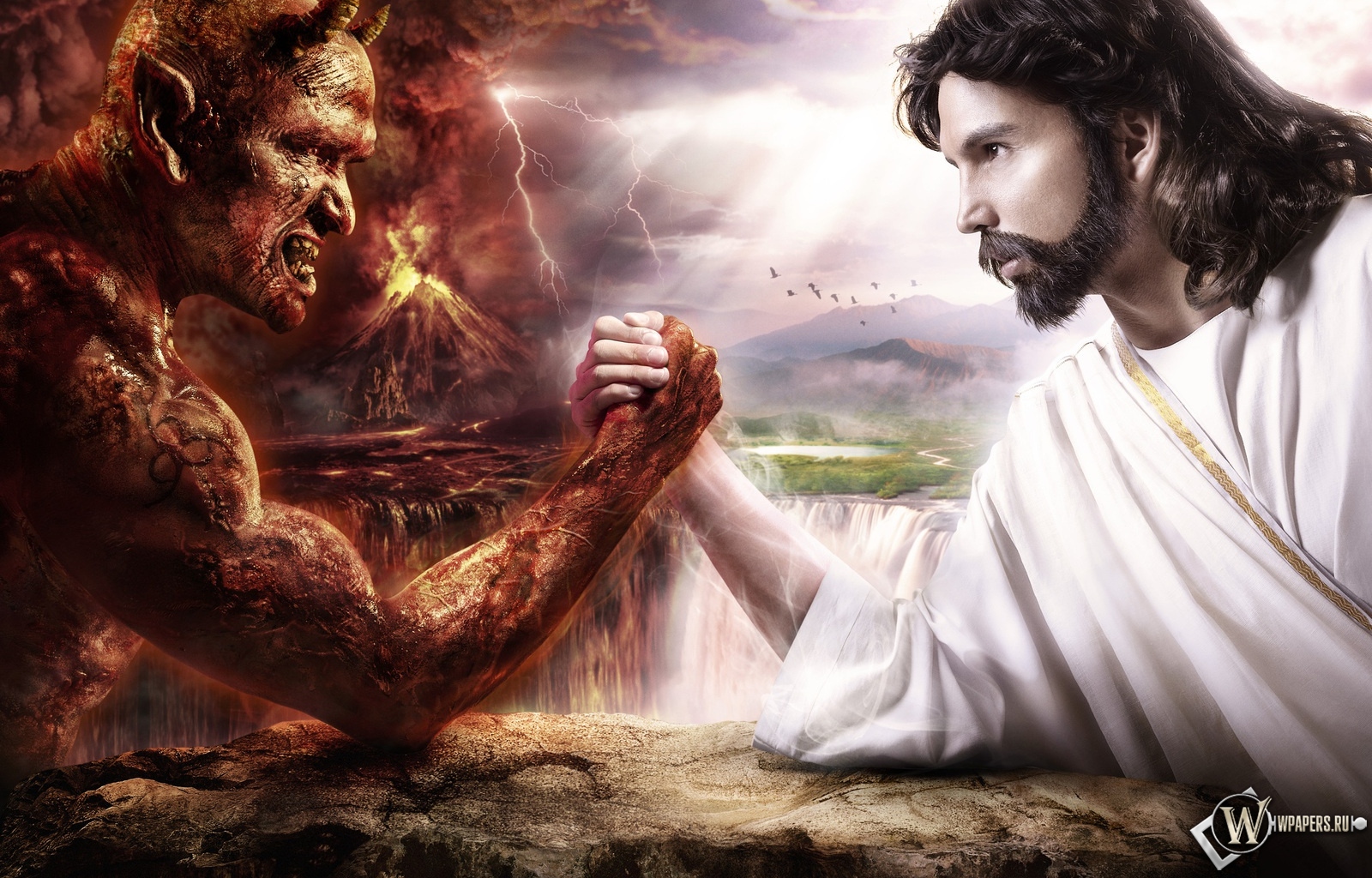 Дьявол против Иисуса 1600x1024