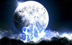 Обои Фантастическая энергия: Луна, Небо, Энергия, Мир, Фэнтези