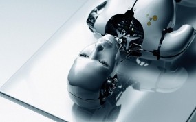 Обои Human Robot: Белый, Лицо, Робот, Стол, Фэнтези