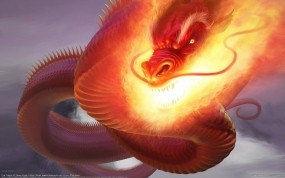 Обои Fire dragon: Огонь, Дракон, Змей, Фэнтези
