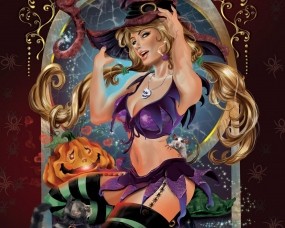 Обои Ведьма: Девушка, Фэнтези, Halloween, Фэнтези
