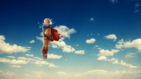 Обои Supergirl: Облака, Полёт, Supergirl, Фэнтези - Девушки