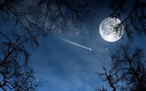 Обои Полнолуние: Ночь, Луна, Небо, Звезда, Фэнтези - Природа