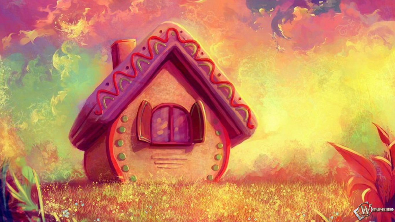Домик-пряник 1366x768
