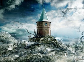 Обои Башня: Фантазия, Часовня, Время, Фэнтези - Природа