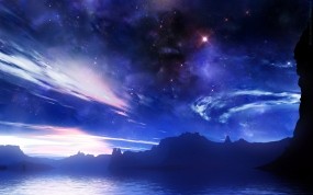 Обои Фантастическое небо: Облака, Звёзды, Небо, Астрономия, Фэнтези - Природа