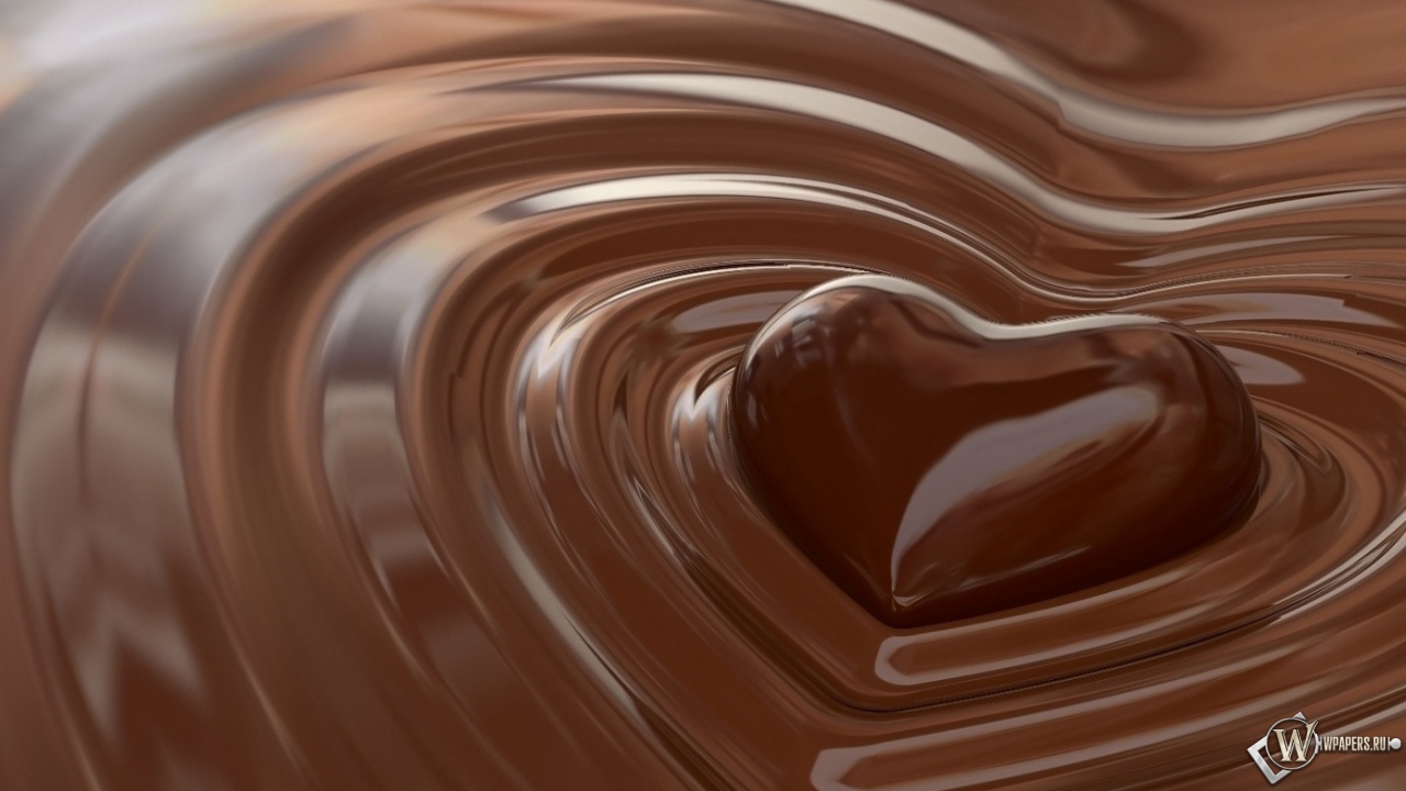 Шоколадное сердце 1280x720