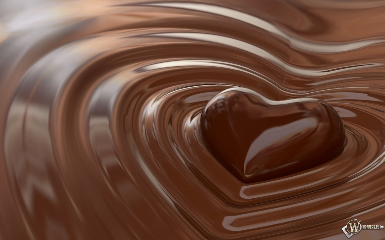 Шоколадное сердце 1280x800
