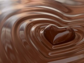 Обои Шоколадное сердце: Волны, Сердце, Шоколад, Еда