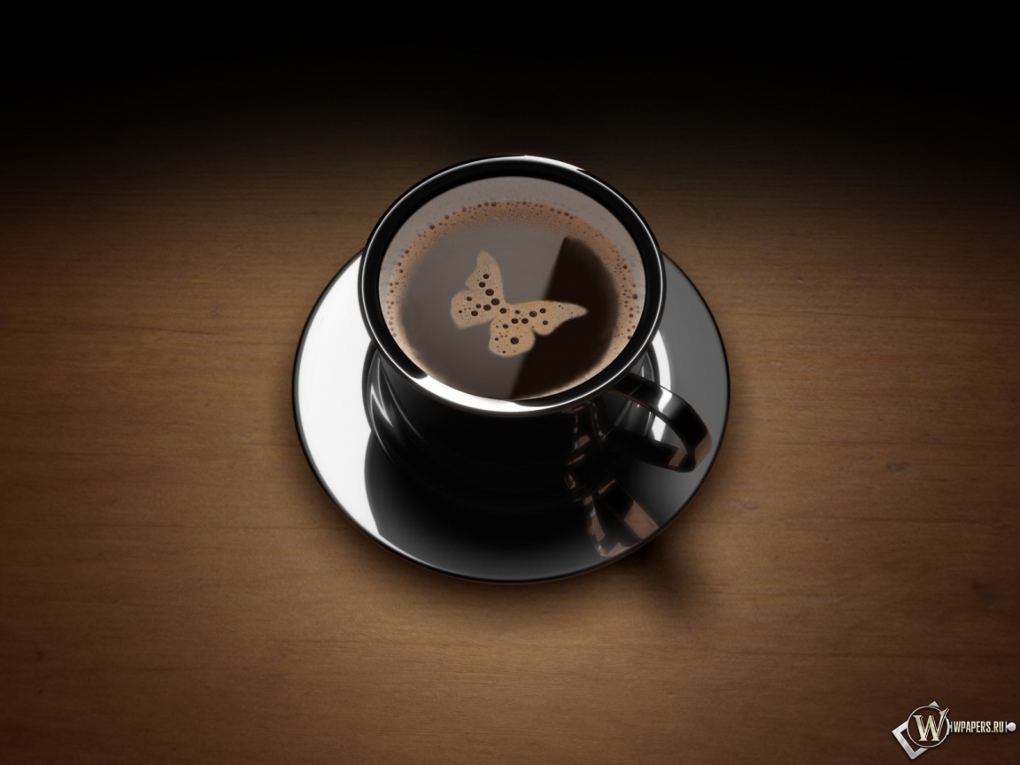 Кофе с бабочкой 1152x864