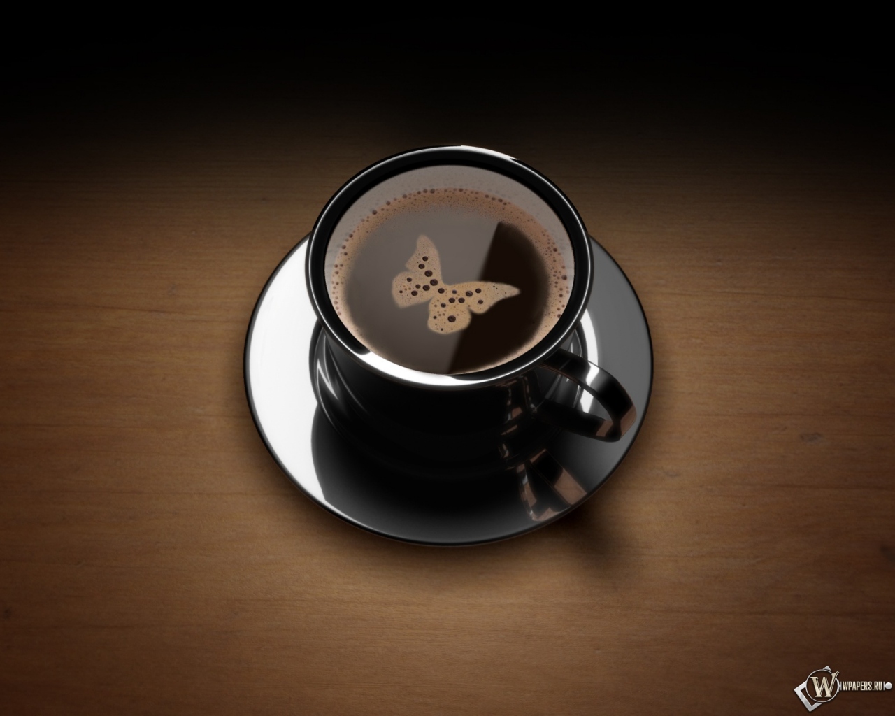 Кофе с бабочкой 1280x1024