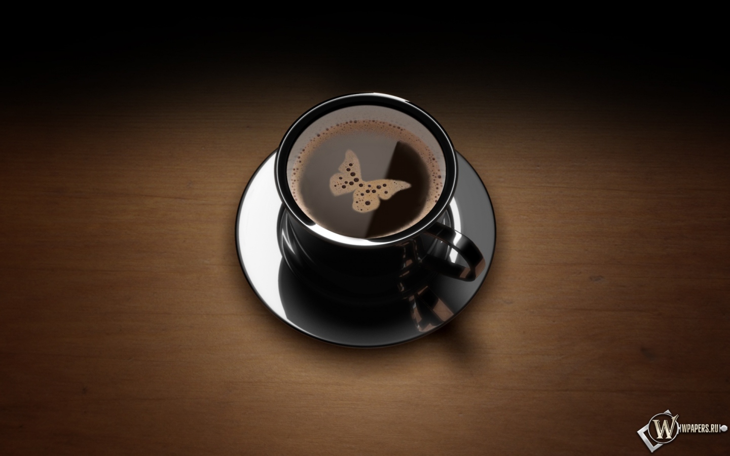 Кофе с бабочкой 1440x900