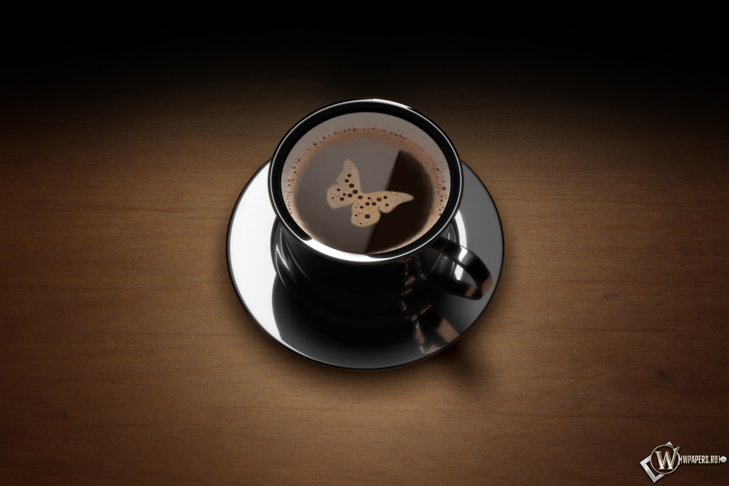 Кофе с бабочкой 1500x1000