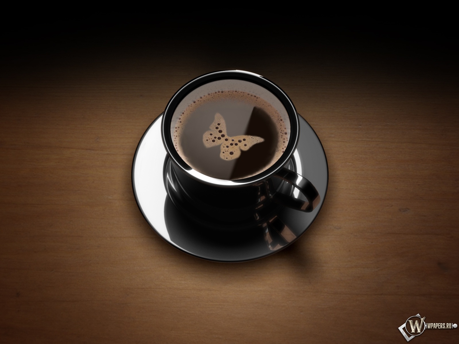 Кофе с бабочкой 1600x1200