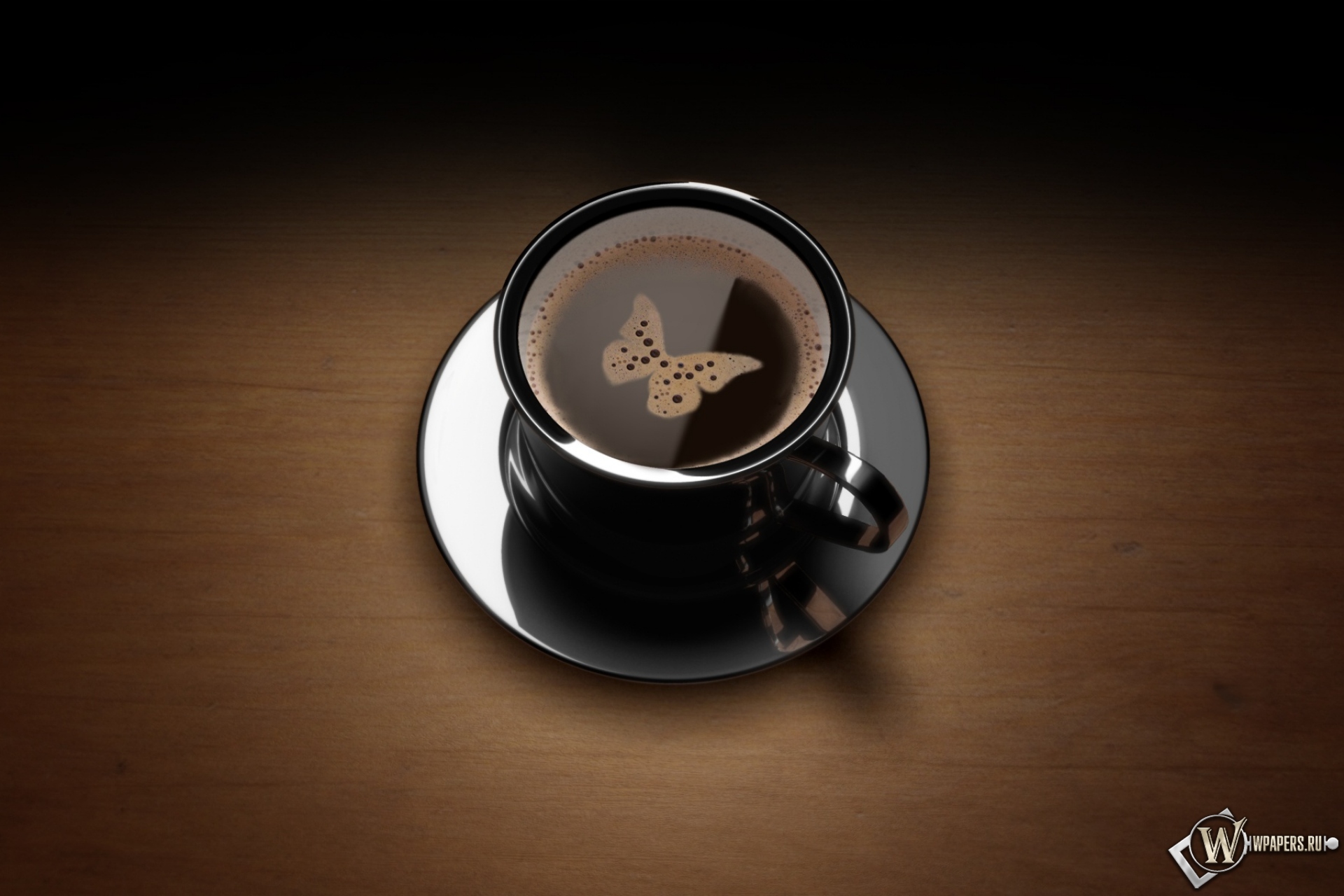Кофе с бабочкой 1920x1280
