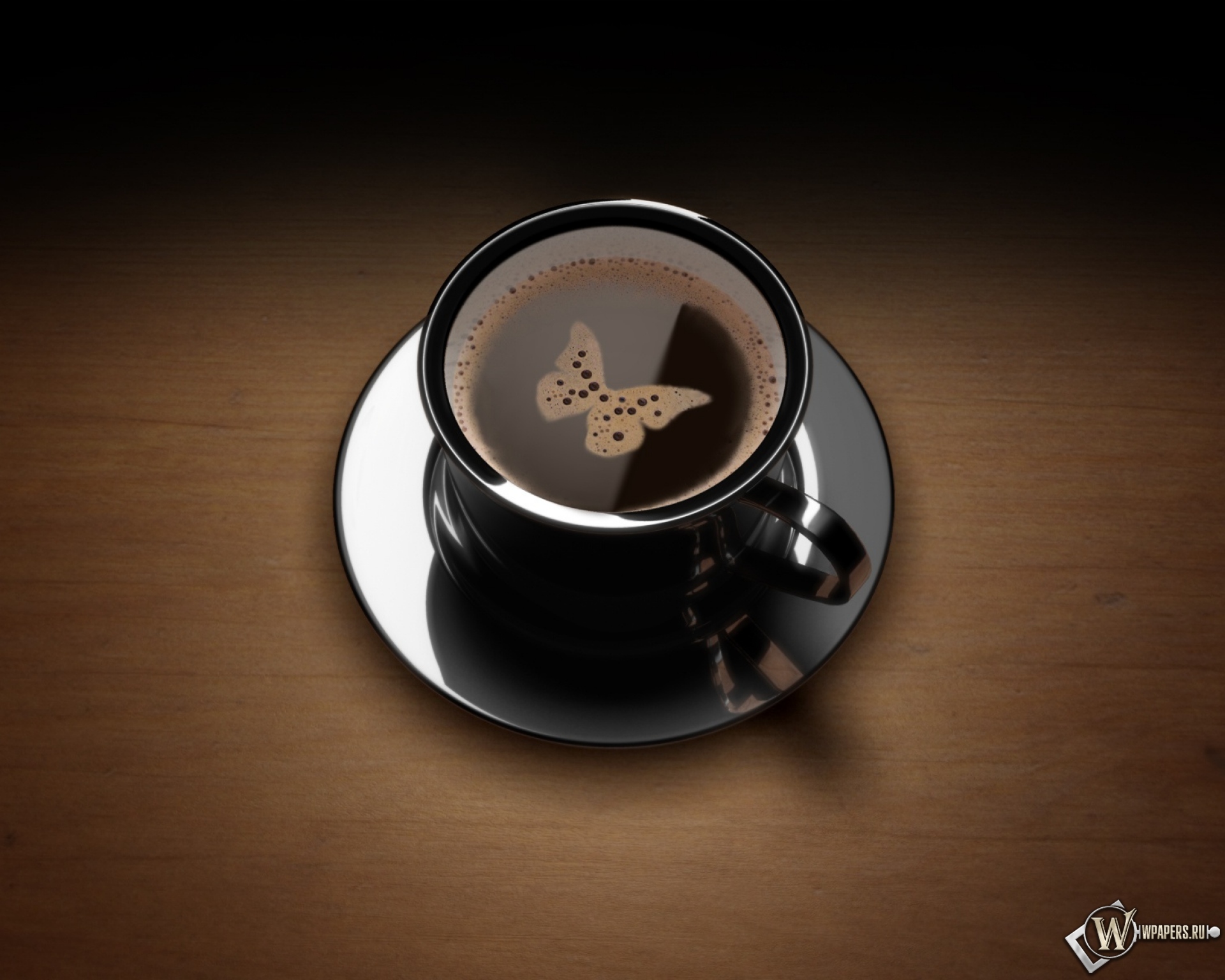 Кофе с бабочкой 1920x1536