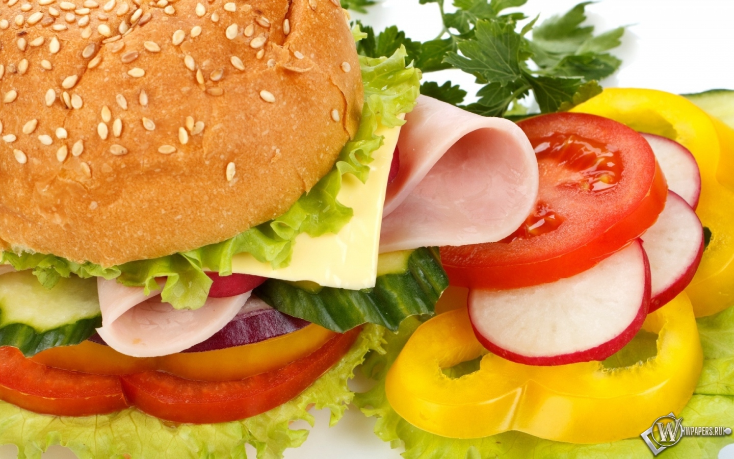 Красочный гамбургер 1440x900