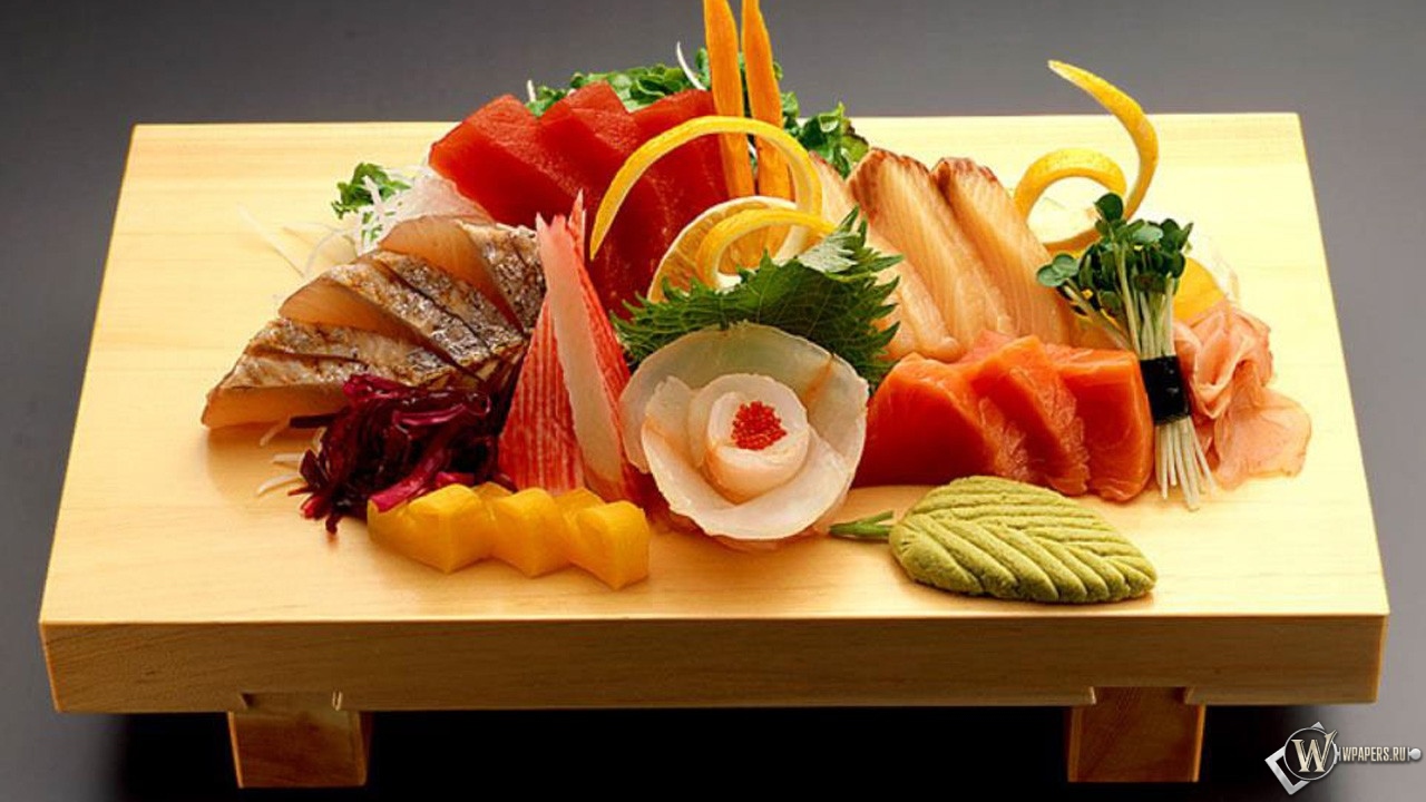 Суши-салат с кальмаром и яйцами 1280x720