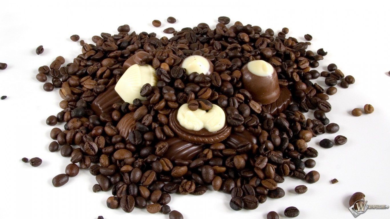Кофе с шоколадом 1366x768