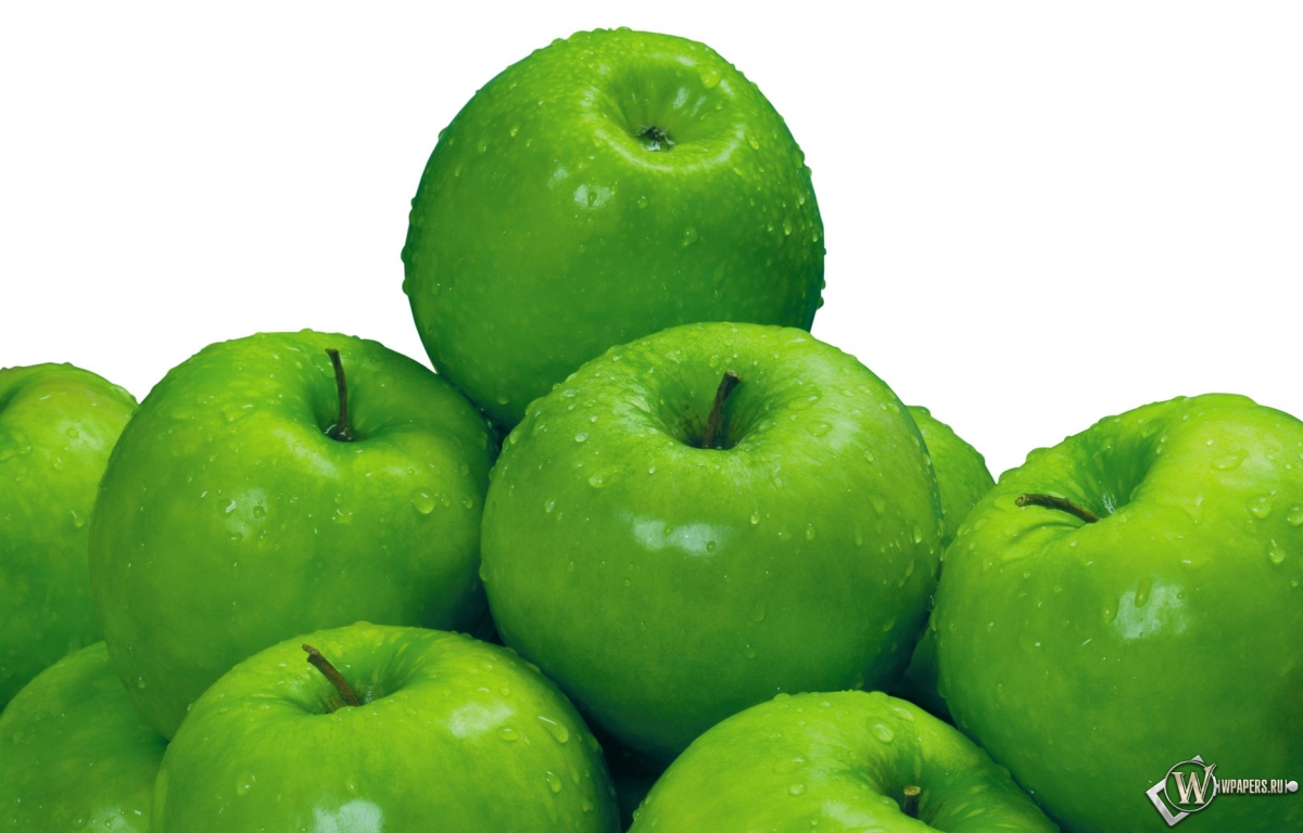 Сочные зеленые яблоки 1200x768