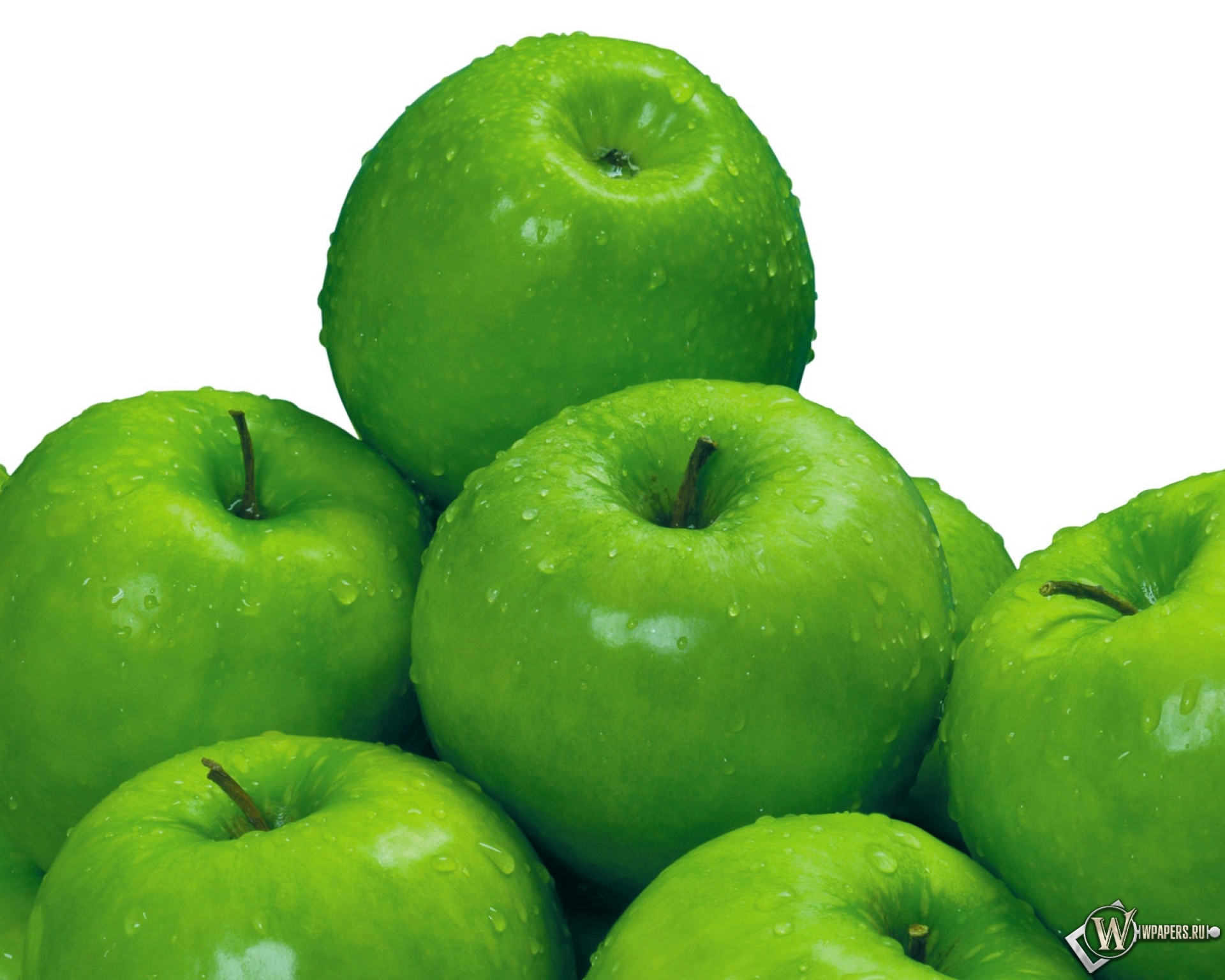 Сочные зеленые яблоки 1920x1536