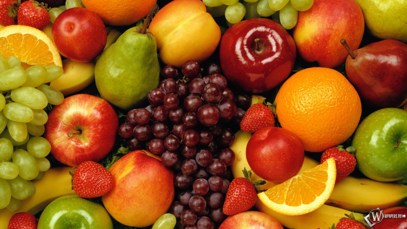 Вкусные фрукты 1366x768