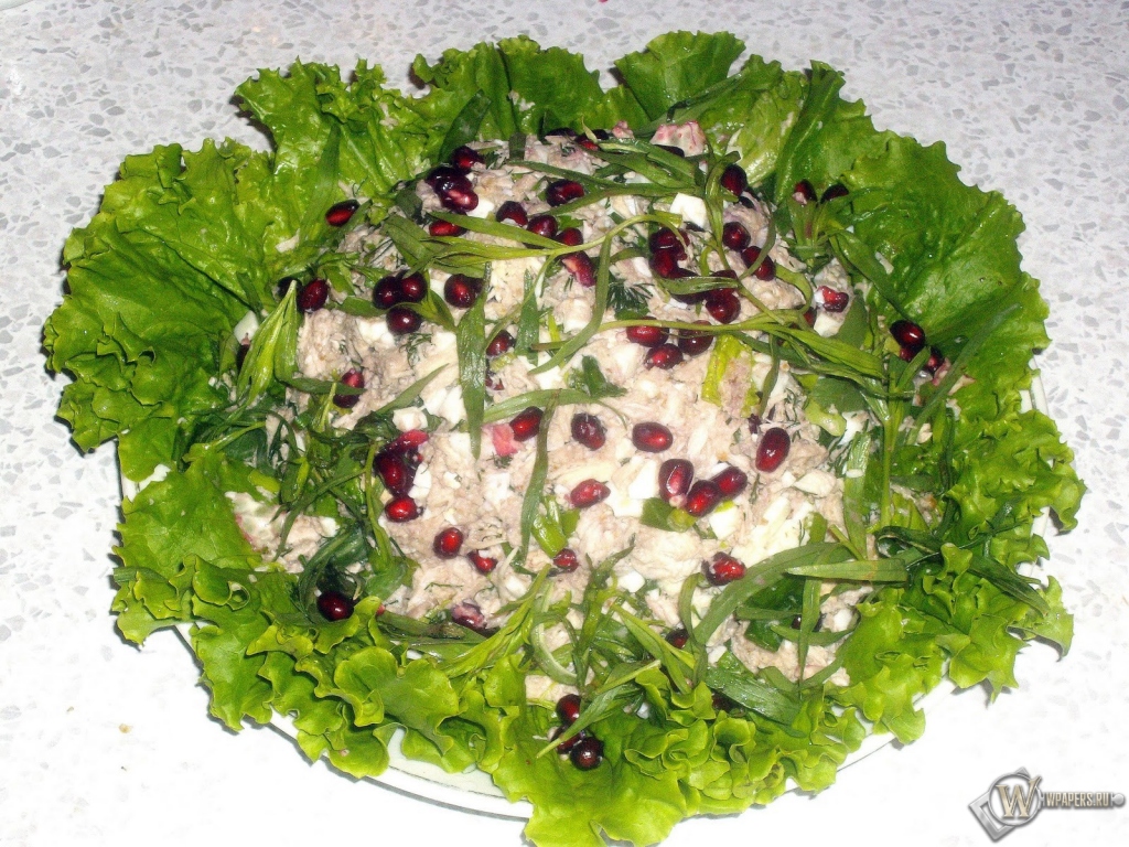 Грузинский салат с курицей 1024x768