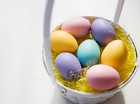 Обои Крашенные яйца: Пасха, Яйца, Корзинка, Праздники