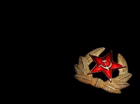 Обои Значок красной звезды: Серп и Молот, Значок, Знамя, День победы