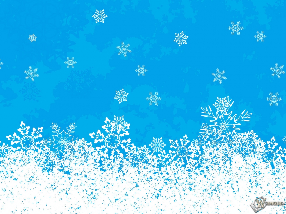 Снежинки на голубом 1152x864