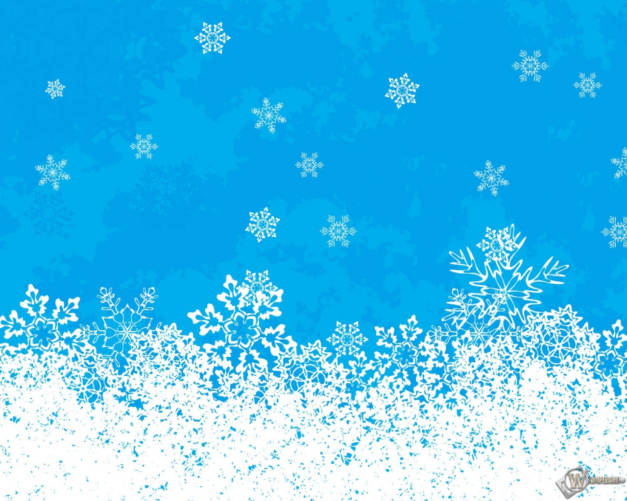 Снежинки на голубом 1280x1024