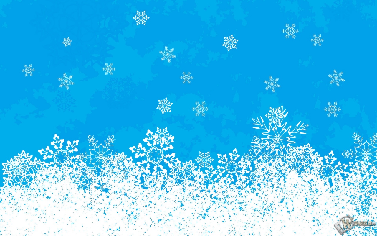 Снежинки на голубом 1280x800
