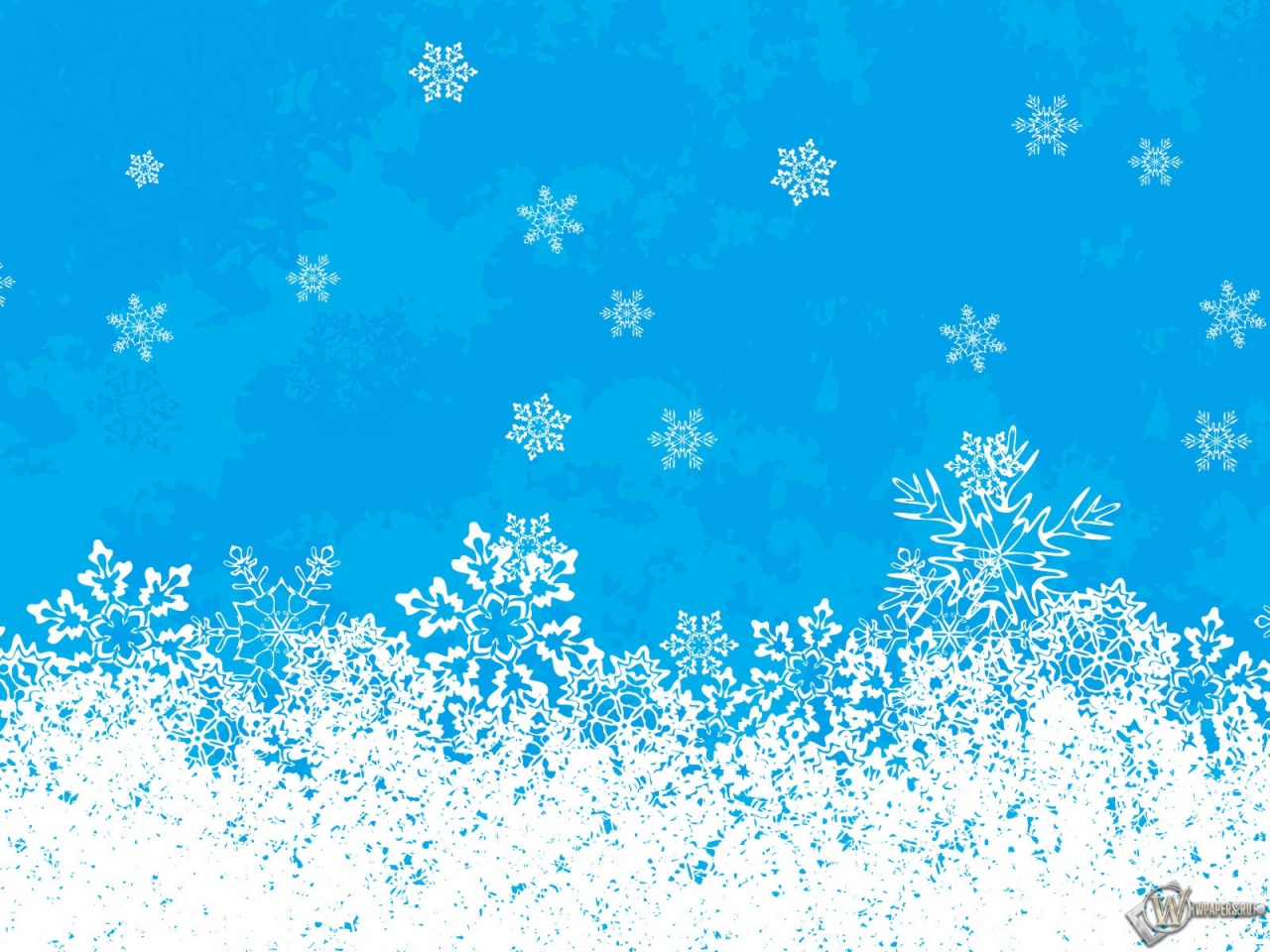 Снежинки на голубом 1280x960