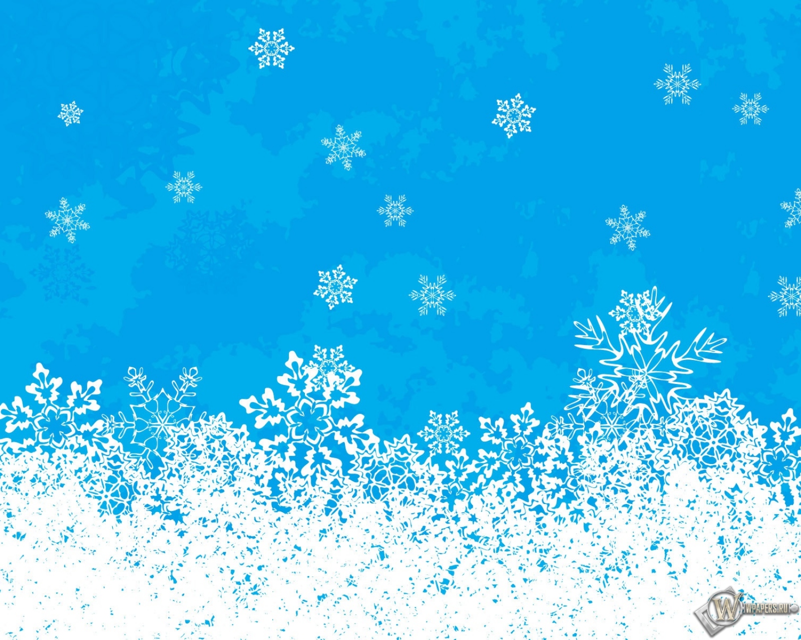 Снежинки на голубом 1600x1280