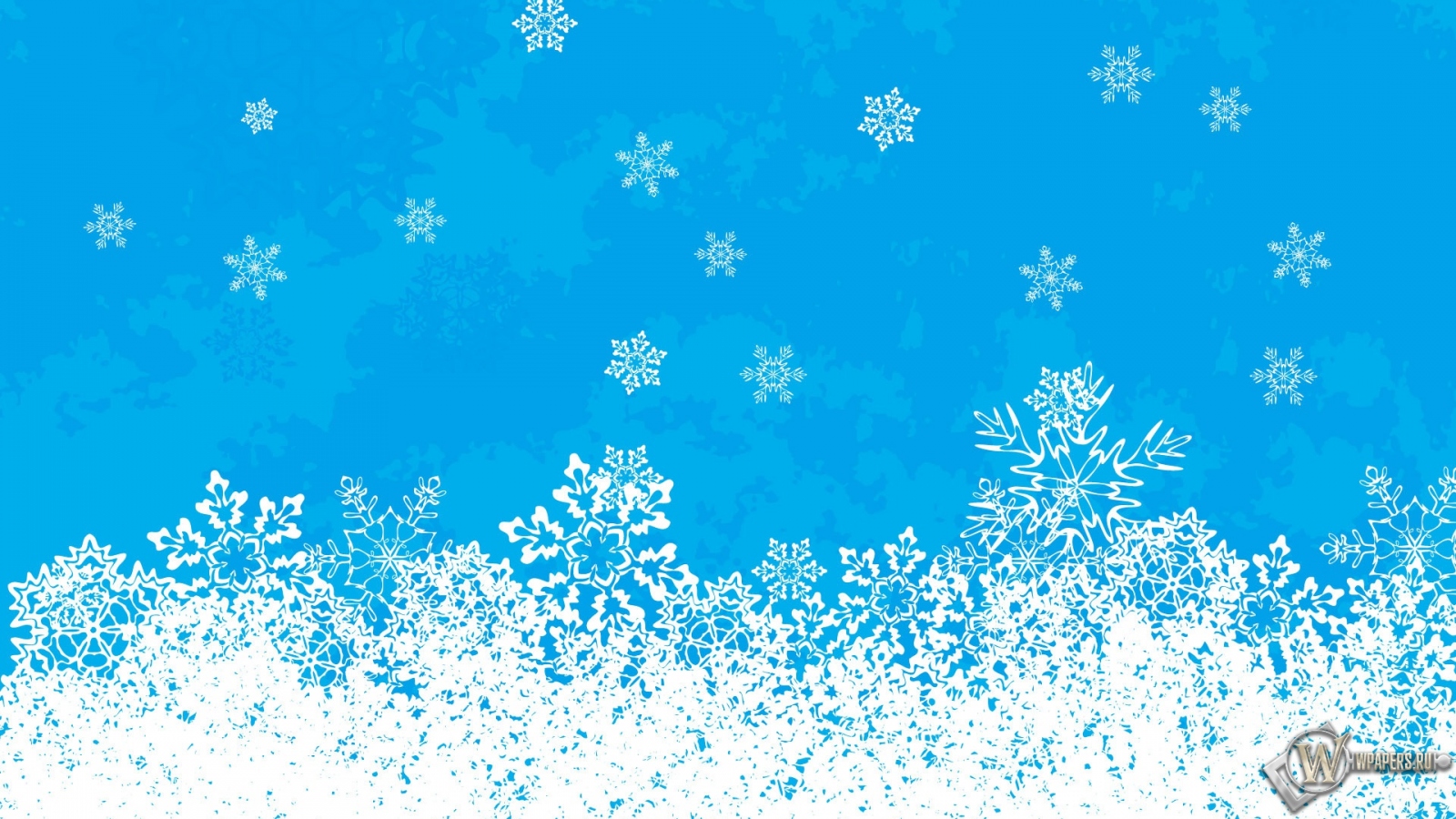 Снежинки на голубом 1600x900