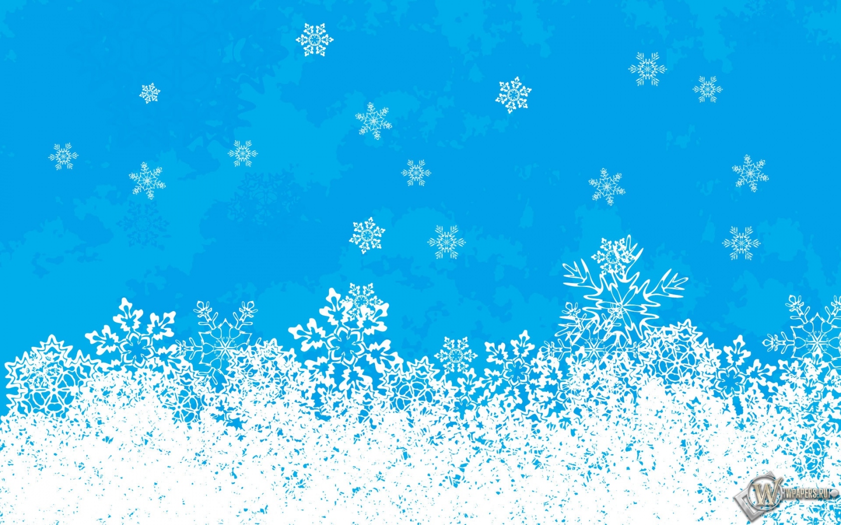 Снежинки на голубом 1680x1050