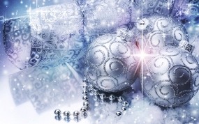 Обои Серебристые шары: Шарики, Праздник, Украшения, блестки, Новый год