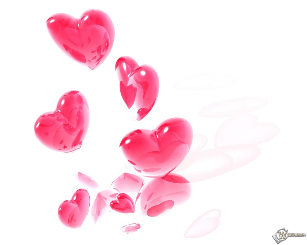 Розовые сердечки 1280x1024