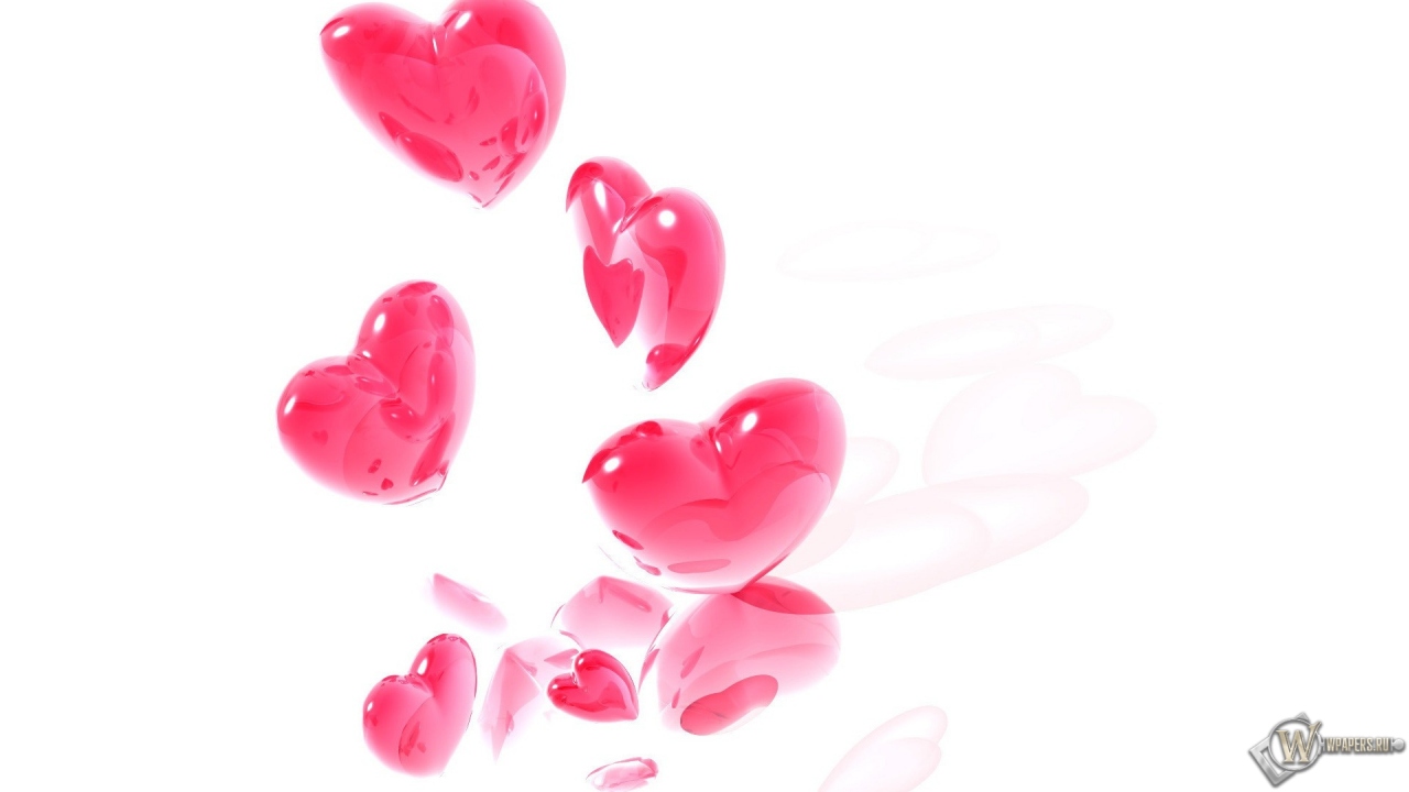 Розовые сердечки 1280x720