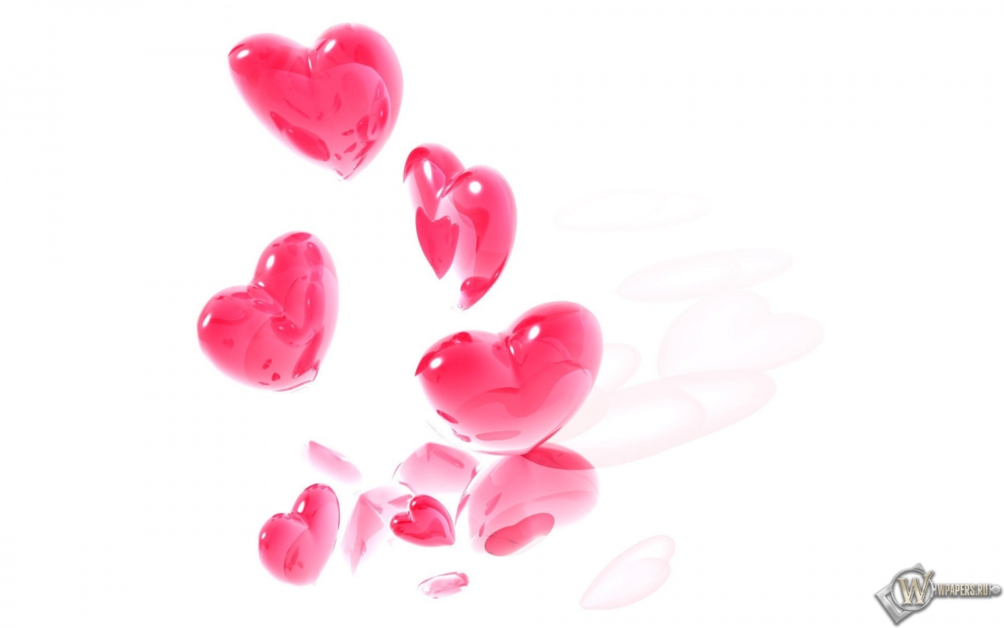 Розовые сердечки 1440x900