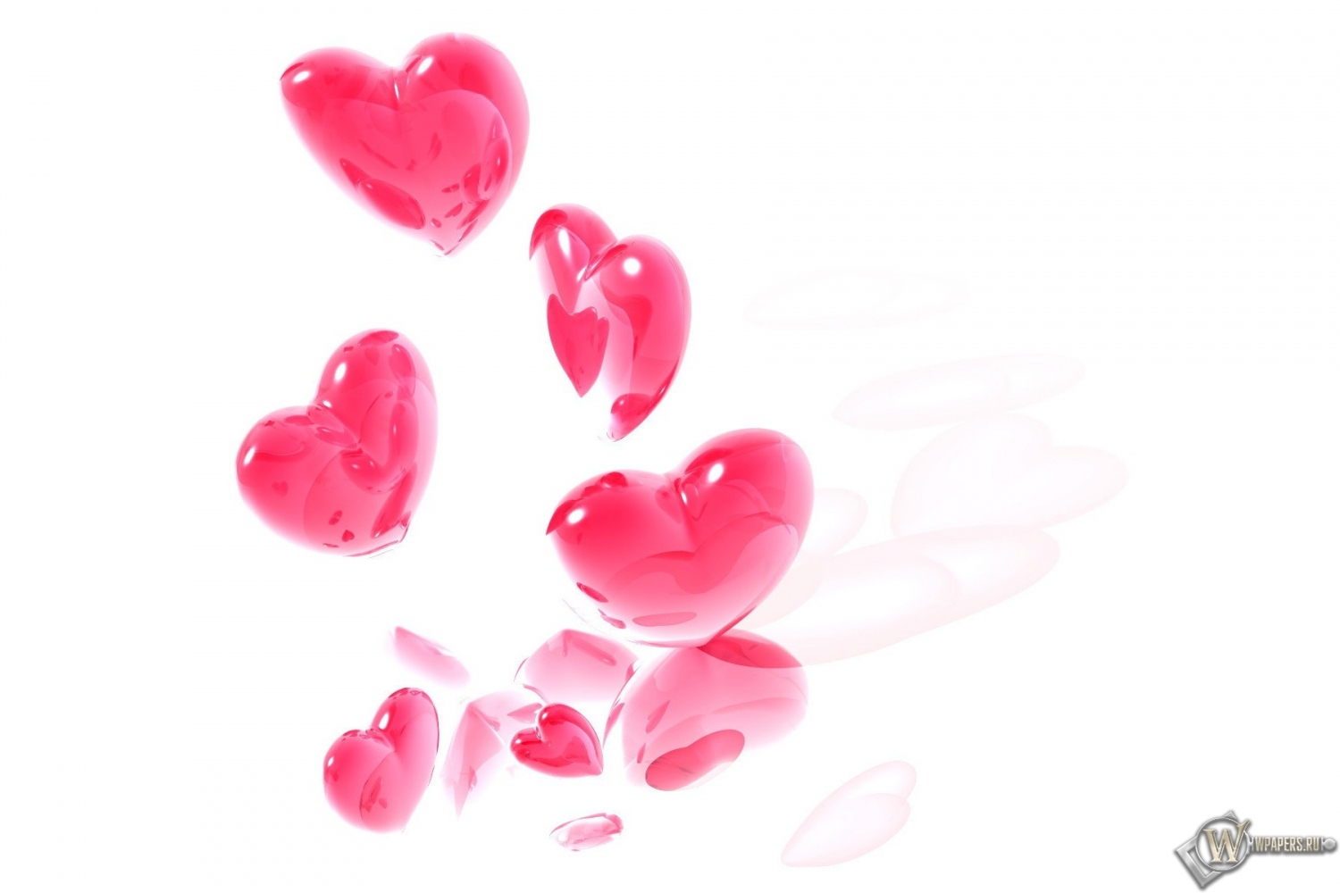 Розовые сердечки 1500x1000