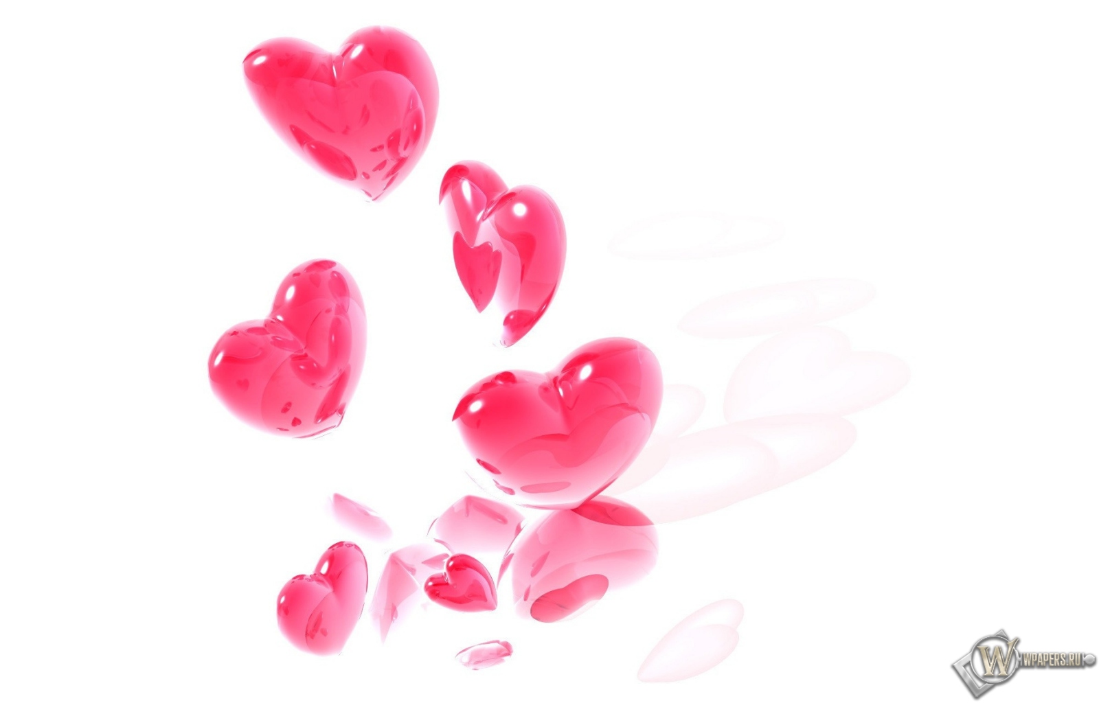 Розовые сердечки 1600x1024