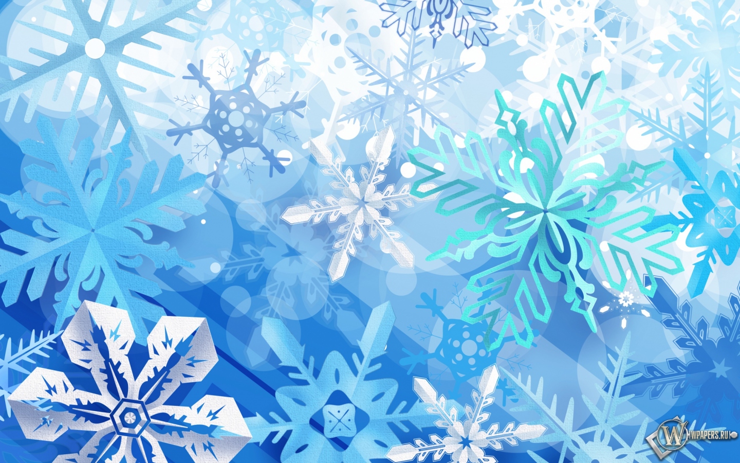 Снежинки 1440x900