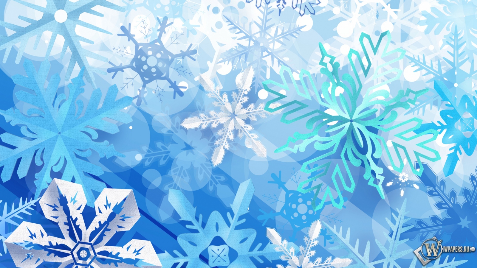 Снежинки 1600x900