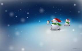 Обои Снеговики: Снег, Новый год, Снеговики, Новый год
